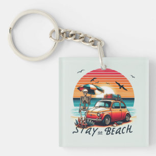 Verblijf op het strand - Retro vibes - Skelet Sleutelhanger
