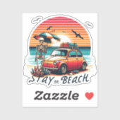 Verblijf op het strand - Retro vibes - Skelet Sticker (Vel)