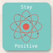 Verblijf positieve atom physics geek bier onderzetter (Voorkant)