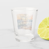 Verblijf Salty Beach-thema Coastal Sunset Shot Glas (Achterkant)