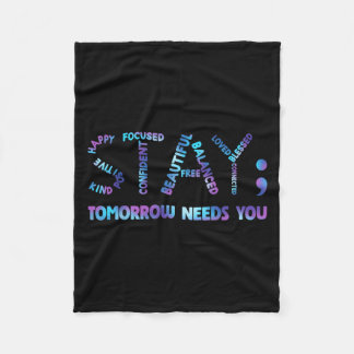Verblijf Semicolon morgen met U Suicide Prevention Fleece Deken