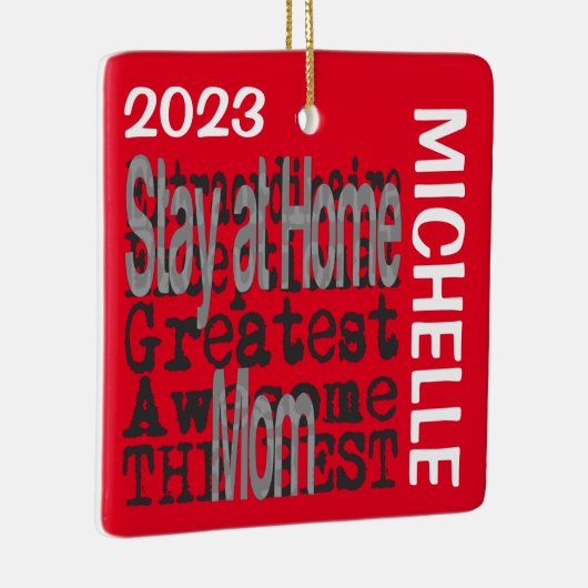 Verblijf thuis Moeder Buitengewoon CUSTOM Keramisch Ornament (Rechts)