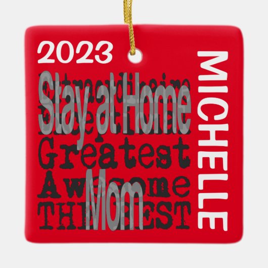 Verblijf thuis Moeder Buitengewoon CUSTOM Keramisch Ornament (Voorkant)