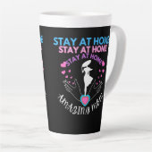 Verblijf thuis Moeder Moeder Vrouw Zwart Modern Cl Latte Mok (Rechterhoek)