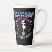 Verblijf thuis Moeder Moeder Vrouw Zwart Modern Cl Latte Mok (Rechts)