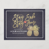 Verblijf thuis Verblijf Veilig Weddenschap Postpon Aankondigingskaart (Voorkant)