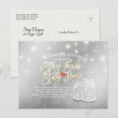 Verblijf thuis Verblijf Veilig Weddenschap Uitstel Aankondigingskaart (Voorkant / Achterkant)