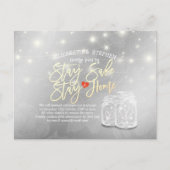 Verblijf thuis Verblijf Veilig Weddenschap Uitstel Aankondigingskaart (Voorkant)