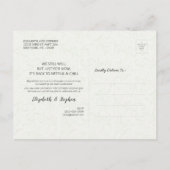 Verblijf thuis Verblijf Veilig Weddenschap Uitstel Aankondigingskaart (Achterkant)