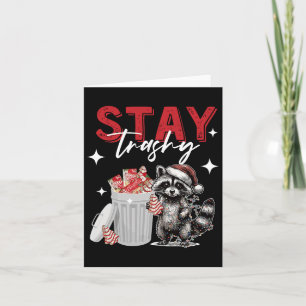 Verblijf Trashy Christmas Raccoon Xmas Trash Panda Kaart