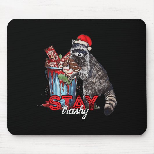 Verblijf Trashy Christmas Raccoon Xmas Trash Panda Muismat (Voorkant)
