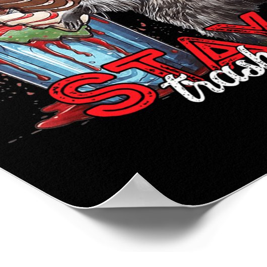 Verblijf Trashy Christmas Raccoon Xmas Trash Panda Poster (Hoek)