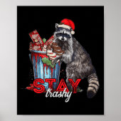 Verblijf Trashy Christmas Raccoon Xmas Trash Panda Poster (Voorkant)