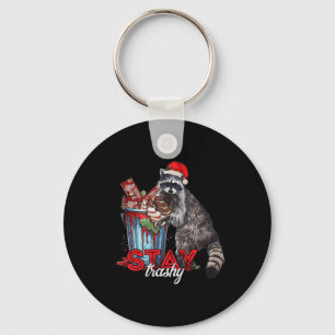Verblijf Trashy Christmas Raccoon Xmas Trash Panda Sleutelhanger