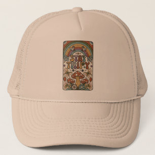  verblijf tripy met hippie stijl paddenstoelen trucker pet