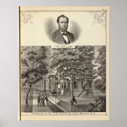 Verblijf van Dr. TG Chattle, Long Branch Poster (Voorkant)
