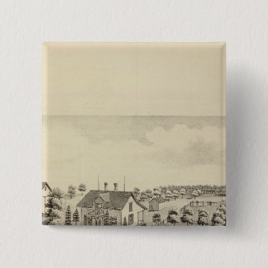 Verblijf van Isreal Cox, Ward Township Vierkante Button 5,1 Cm (Voorkant)
