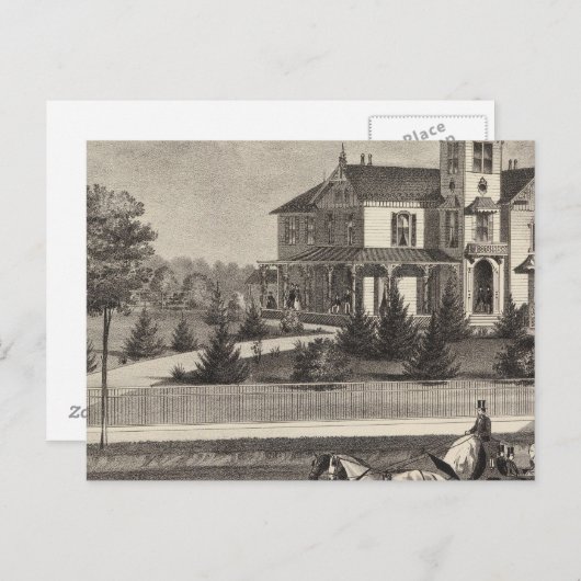 Verblijf van James G Gowdy, Toms rivier, NJ Briefkaart (Voorkant / Achterkant)