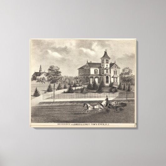 Verblijf van James G Gowdy, Toms rivier, NJ Canvas Afdruk (Voorkant)