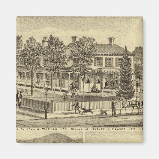 Verblijf van John A Warden Sewickley Magneet (Voorkant)