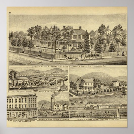 Verblijf van John A Warden Sewickley Poster (Voorkant)