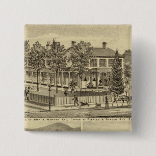 Verblijf van John A Warden Sewickley Vierkante Button 5,1 Cm