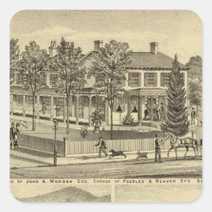 Verblijf van John A Warden Sewickley Vierkante Sticker