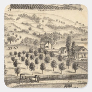 Verblijf van Joseph Alexander, Mendocino Vierkante Sticker