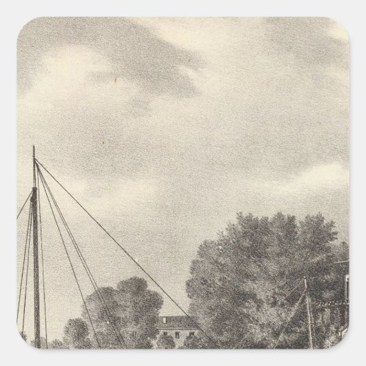 Verblijf van Joseph Francis, Toms rivier, NJ Vierkante Sticker (Voorkant)