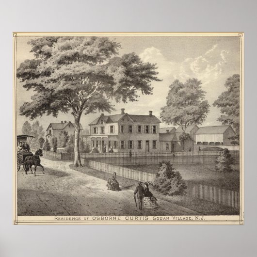 Verblijf van Osborne Curtis, Squan Village, NJ Poster (Voorkant)