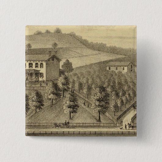 Verblijf van William Schrader Vierkante Button 5,1 Cm (Voorkant)