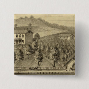 Verblijf van William Schrader Vierkante Button 5,1 Cm