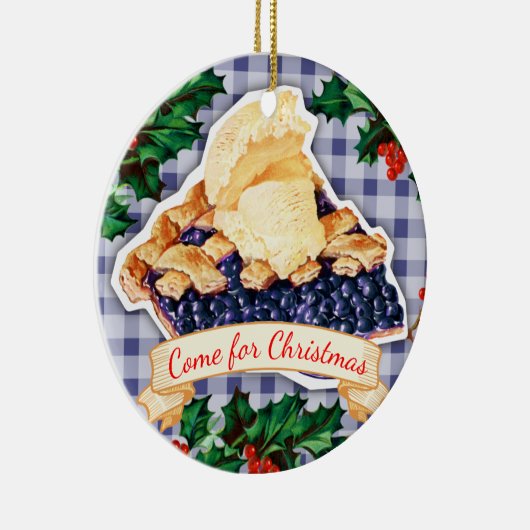 Verblijf voor de bosbessen taart kerst ornament (Rechts)