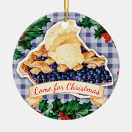 Verblijf voor de bosbessen taart kerst ornament