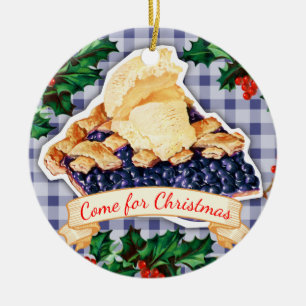 Verblijf voor de bosbessen taart kerst ornament