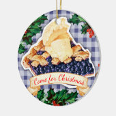 Verblijf voor de bosbessen taart kerst ornament (Links)