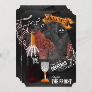 Verblijf voor de Fright Halloween Cocktail Party Kaart