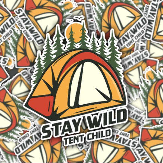 Verblijf Wild Tent Camping | Afgesneden Sticker