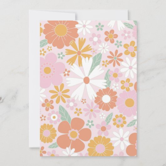 Verblijf Wilde Kind Retro Floral verjaardag Kaart (Achterkant)