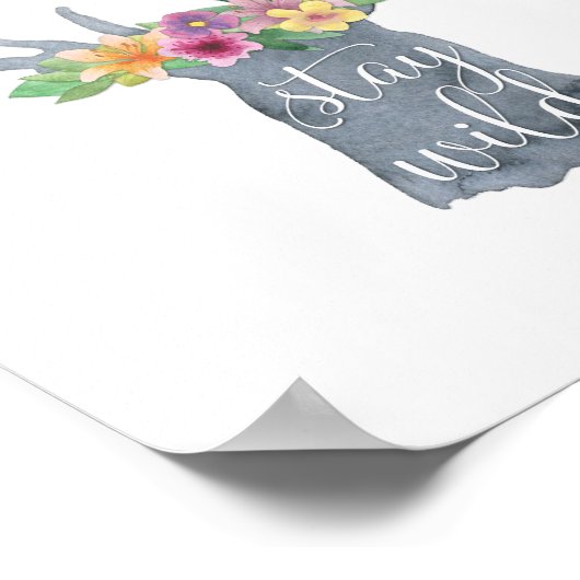 Verblijf Wilde Waterverf Antlers Poster (Hoek)