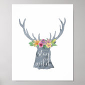 Verblijf Wilde Waterverf Antlers Poster (Voorkant)