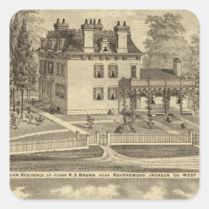 Verblijfplaats boerderij van rechter RS Brown Vierkante Sticker