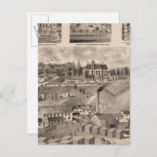 Verblijfplaats, Lumberyard en Mills, Minnesota Briefkaart (Voorkant / Achterkant)