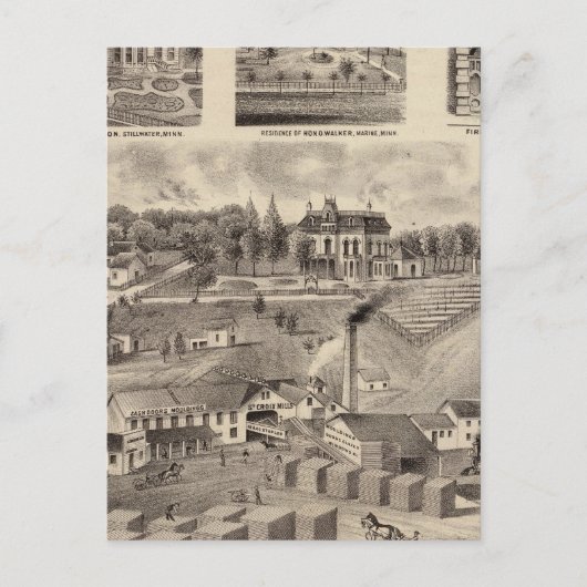 Verblijfplaats, Lumberyard en Mills, Minnesota Briefkaart (Voorkant)