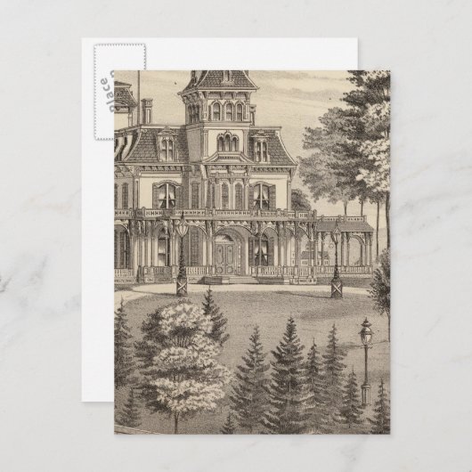 Verblijfplaats van Genl HH Baxter in Rutland Vermo Briefkaart (Voorkant / Achterkant)