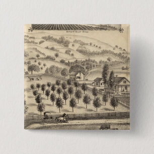 Verblijfplaats van Joseph Alexander, Mendocino Vierkante Button 5,1 Cm