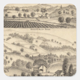 Verblijfplaats van Joseph Alexander, Mendocino Vierkante Sticker