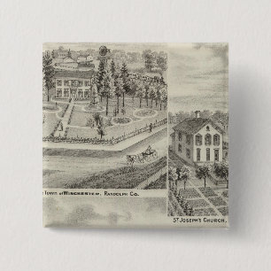 Verblijfplaats van Milton Thornburgh Fayette Co. Vierkante Button 5,1 Cm