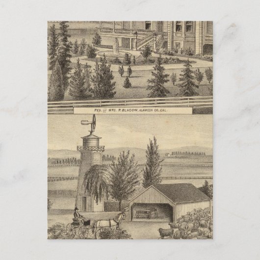 Verblijfplaats zwarte woon, boerderij briefkaart (Voorkant)