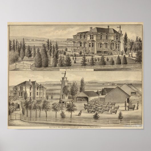 Verblijfplaats zwarte woon, boerderij poster (Voorkant)